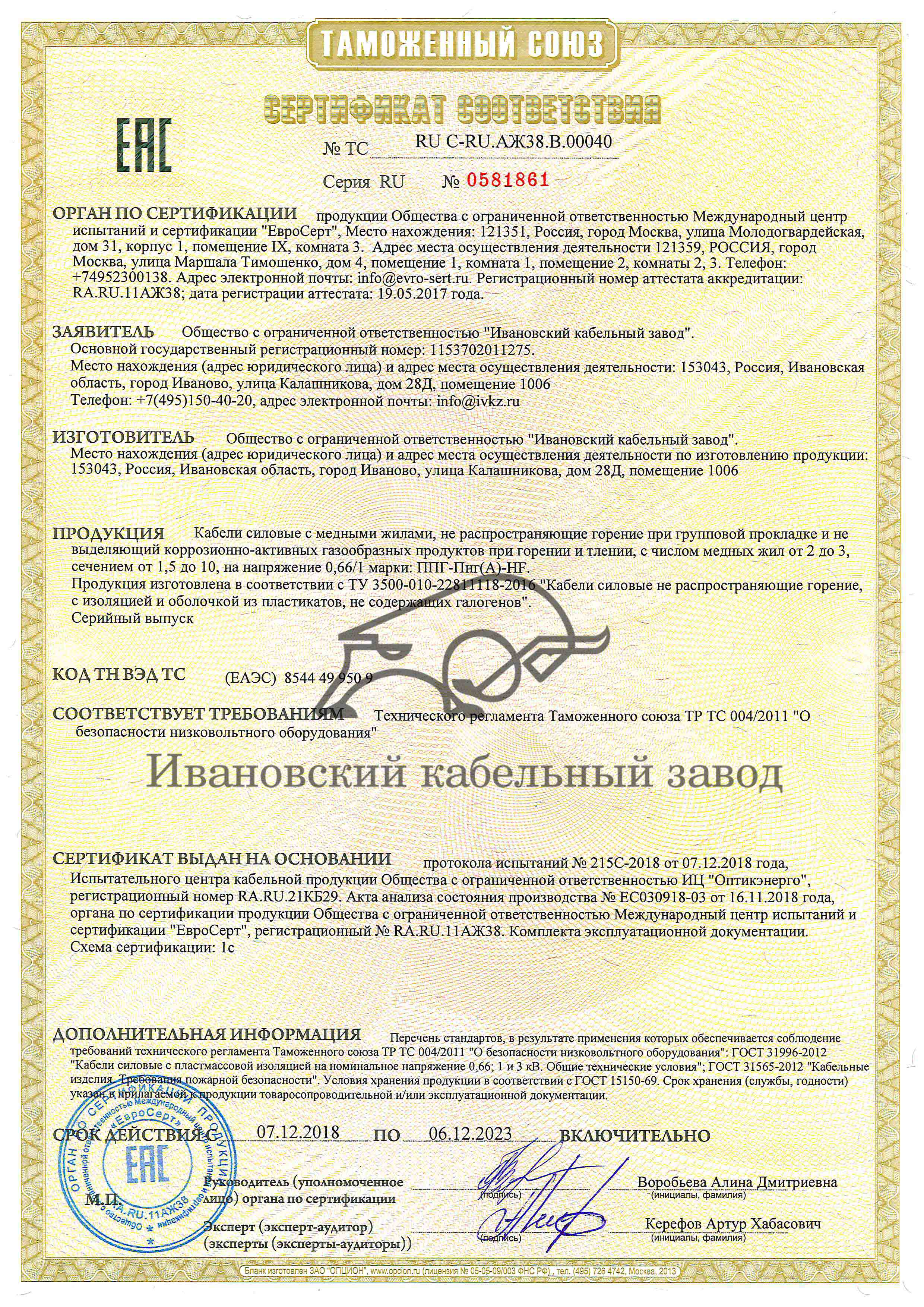 Ивановский кабельный завод ППГ-Пнг(А)-HF 3x1,5-0,66|Кабель силовой ...